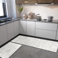 thumbnail image 3 of Boho Kitchen Mat Set of 2,Modern Farmhouse Kitchen Rugs and Mats Non Skid Washable,Moroccan Boho Runner Rugs with Rubber Backing for Kitchen Decor and Accessories (Off-White 17"x47"+17"x30"), 3 of 6