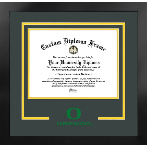 University of Oregon 11w x 8.5h Spirit Diploma Manhattan Black Frame with Bonus Campus Images Lithograph (value savings $59)