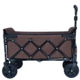 thumbnail image 6 of Expandable Dual-Layer Utility Wagon - 225lbs Heavy-Duty Brown Steel Cart for Camping, Shopping, Sports, Gardening, Beach, All-Terrain 360° Swivel Wheels, 100% Extra Space, 6 of 25