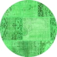 thumbnail image 1 of Ahgly Company Indoor Round Patchwork Green Transitional Area Rugs, 7' Round, 1 of 1