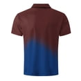 thumbnail image 5 of Mens Gradient Polo Shirts Casual Short Sleeve Athletic T-Shirts Classic Contrast Collar Shirt with Pocket Blue S, 5 of 5