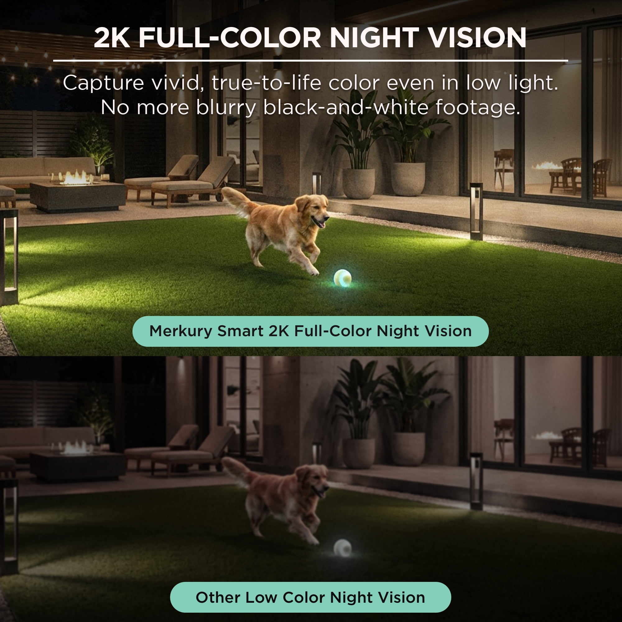 Merkury Smart 2K Window Security Camera with 4MP Quad HD (2 pack)