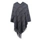 thumbnail image 1 of Capa de mujer, informal, cálida, con borlas, de punto, chal, bufanda a rayas, jersey, tops, capa de mujer, 1 of 4