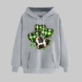 thumbnail image 2 of VBTAPA St. Patrick's Day Hoodies for Women Irish Shamrock Print Hooded Sweatshirt Lucky Clover Graphic Hoodie Loose Casual Drawstring Pullover Tops on Sale Gray S, 2 of 6