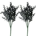 thumbnail image 1 of Hojas de eucalipto artificiales, Juego de 2, flores falsas negras para arreglos florales navideños, coronas, fotografía de boda, 1 of 5