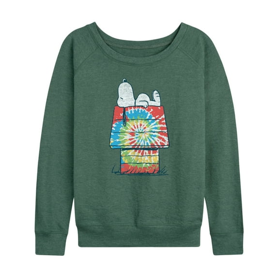 Peanuts - Snoopy Tie Dye House - Women's Lightweight French Terry Long Sleeve Shirt
