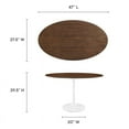 thumbnail image 4 of Modway Lippa 48" Oval MDF Wood Veneer Grain Dining Table in Walnut, 4 of 8