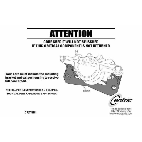 Centric Parts Disc Brake Caliper P/N:141.42586 Fits select: 2008-2009 INFINITI EX35, 2009 INFINITI FX35