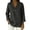 Black, variant on Ladies' Solid Color Loose Nine Sixth Sleeve Retro Comfortable Neck Long Sleeve Denim Like Shirt Long Sleeve Denim Like