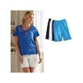 thumbnail image 4 of Collections Etc Women's Bermuda Style Elastic Waist Summer Shorts Gray XXX Large, 4 of 6