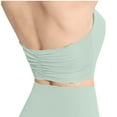 thumbnail image 4 of Xfvqtps Womens Halter Sports Bras Full Coverage Scoop Neck Backless Padded Fit Comfortable Crop Tube Tops Green, 4 of 5