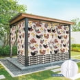 thumbnail image 6 of Outdoor Curtains for Patio Waterproof, Farmhouse Rooster Outdoor Privacy Panels Grommet, Vintage Watercolor Flowers Black Plaid Blackout Outside Curtains for Porch/Cabana 54"x84", 2 Panels, 6 of 8