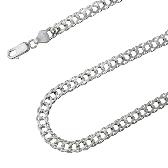 925 Sterling Silver, Rambo Chain 6.5mm Necklace - Hypoallergenic and Tarnish Resistant - By Oliver & Navy