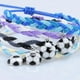 thumbnail image 4 of Pulsera de la amistad de 4 piezas con colgante de fútbol Tejido colorido ajustable para mujer y hombre, 4 of 5