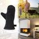 thumbnail image 5 of Guante para chimenea con aislamiento térmico, Guante de cuero para horno, Guante protector ignífugo, Guante para barbacoa, Guante de cuero resistente al calor, Negro, 5 of 8