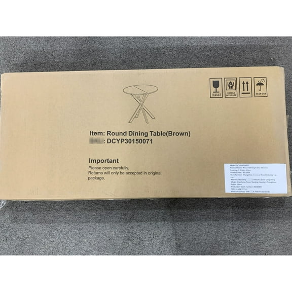 Modern 31.5 Inch Round Table, Brown , Metal Legs, Seats 2 - 4, Design Dining Color, Contemporary Style