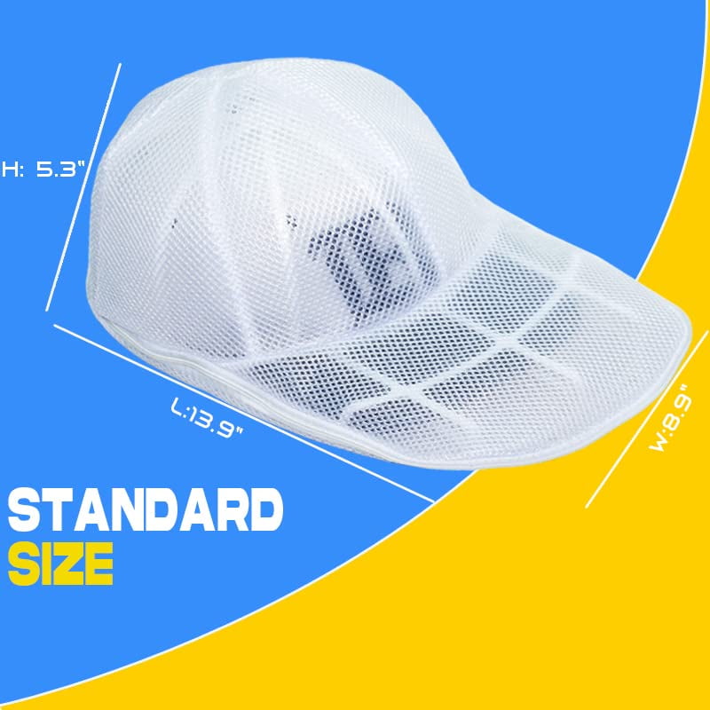 2-Pack Hat Washer Cage for Washing Machine - Baseball Cap Cleaning Protector with Mesh Bags, Hat Shaper & Portable Washer for Apartments