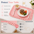 thumbnail image 3 of Lethargic Set of 4 Gingham Placemats with Ruffle Edge, 12 x 18 in Cotton Table Mats, Checkered Dining Table Linens for Kitchen and Dining Room., 3 of 7