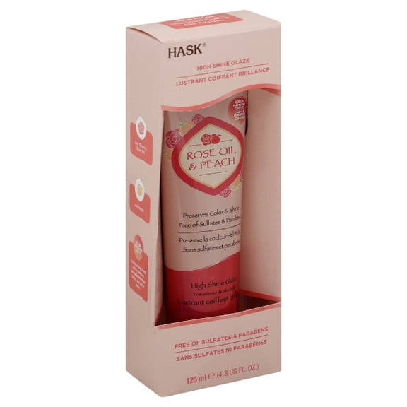 HASK Rose Oil Rose Oil and Peach Color Protection High Shine Glaze