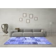thumbnail image 3 of Ahgly Company Machine Washable Indoor Rectangle Patchwork Blue Transitional Area Rugs, 5' x 7', 3 of 4