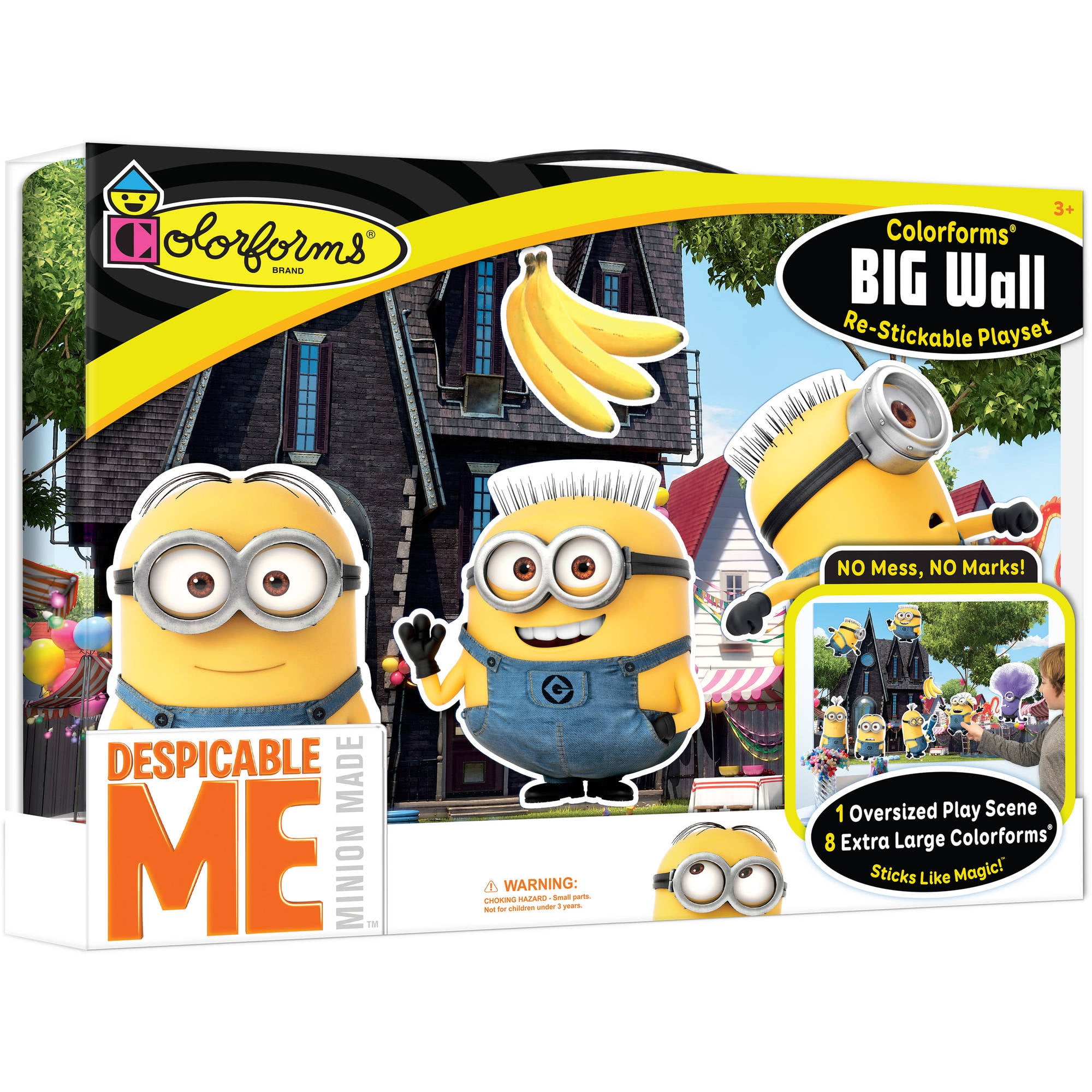 Colorforms Despicable Me Big Wall Re-Stickable Playset Minions 9 Piece New 