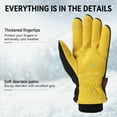 thumbnail image 4 of OZERO Winter Gloves -30°F Cold Proof Deerskin Suede Leather Insulated Water-resistant Windproof Thermal Glove for Driving Hiking Snow Work in Cold Weather - Warm Gifts for Men and Women, 4 of 9