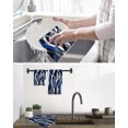 thumbnail image 5 of Blue Black Stripes Kitchen Dish Towels for Drying Dishes Set of 2, Modern Abstract Ombre Grey White Lines Waffle Weave Microfiber Hand Tea Bathroom Towels Quick Dry & Absorbent Towel 12x12, 5 of 7