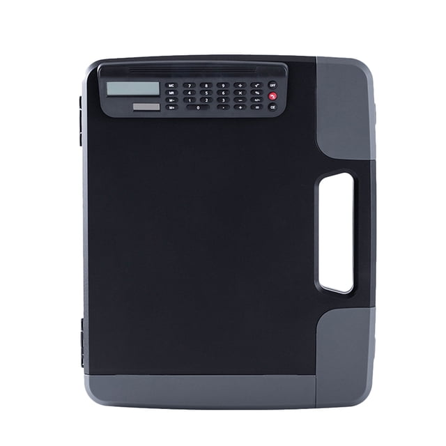 Shisuyan Multifunctional A4 Files Box Document Clipboard Case with Calculator Data Files Storage Organizer for Office Business Studying (Black)
