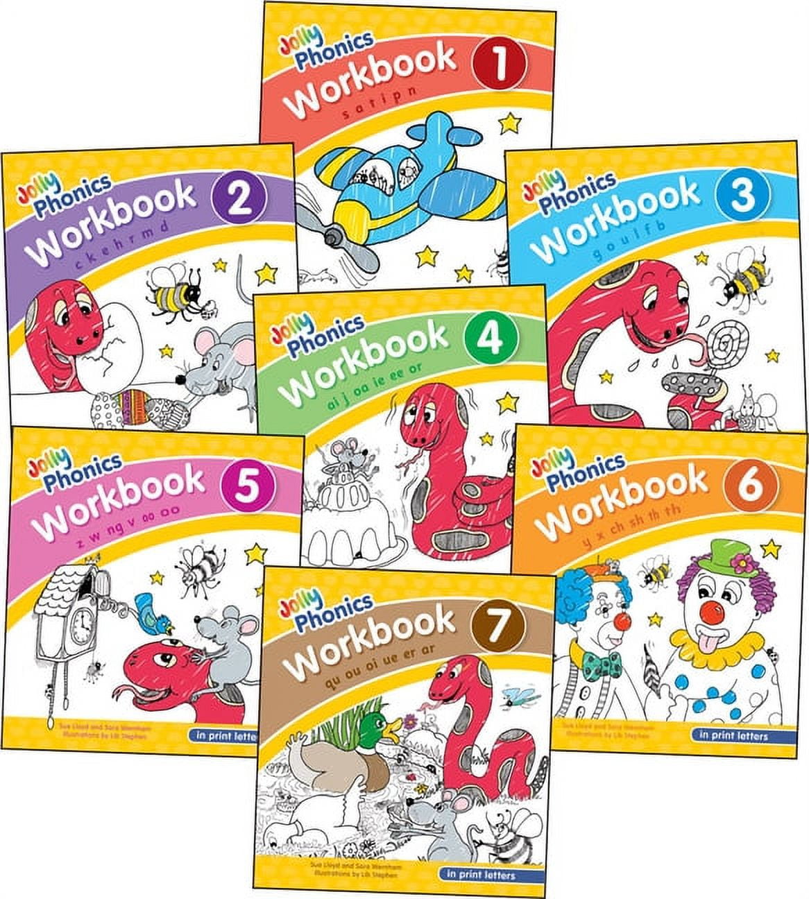 Free Shipping! Finger Phonics Books 1-7: In Print Letters