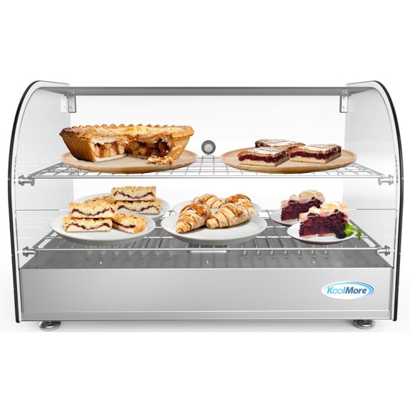 KoolMore 22 in. Commercial Two Shelves Countertop Food Warmer Display Case - 1.5 cu. ft. in Stainless-Steel (HDC-1.5C)
