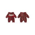 thumbnail image 2 of Cjfdfy Newborn Baby Girl Christmas Outfit My First Christmas Romper Collar Plaid Long Sleeve Letter Santa Claus Embroidery Bodysuit Infant Cute Christmas Fall Winter Bodysuit, 2 of 9