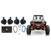 4) Rockville 8" 300w Rollcage Tower Speakers+4-Ch Amplifier 4 ATV/UTV/RZR/CART