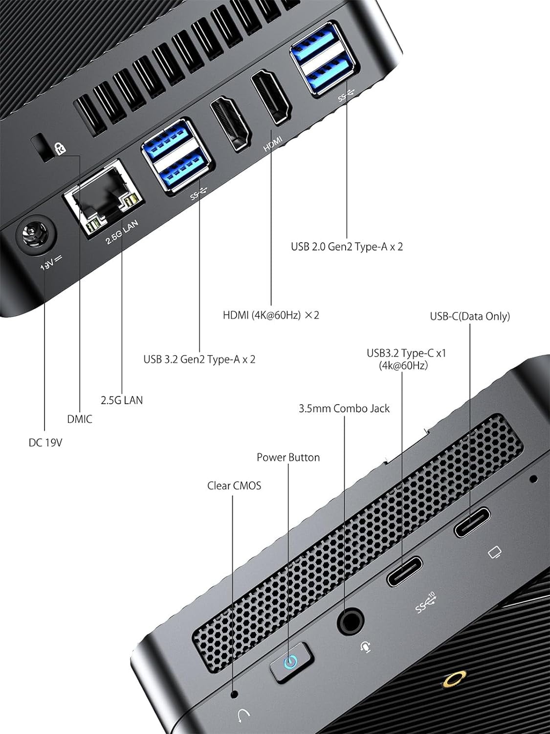 MINISFORUM EM680 Mini PC AMD Ryzen 7 6800U 8C/16T Tiny Computer, LPDDR5  32GB RAM PCIe4.0 512GB SSD, 1xHDMI+2xUSB4(8K