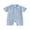 Blue, variant on Cenuakty Baby Boy Summer Romper Casual Stylish Surface Textured Button Collared Short Sleeve Infant Jumpsuit