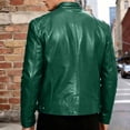 thumbnail image 5 of PBFRDSJ Men's Stand Collar Faux Leather Jacket Classic Biker Style Motorcycle Coat Casual Lightweight Zip Up Slim Punk Biker Outwear, 5 of 9
