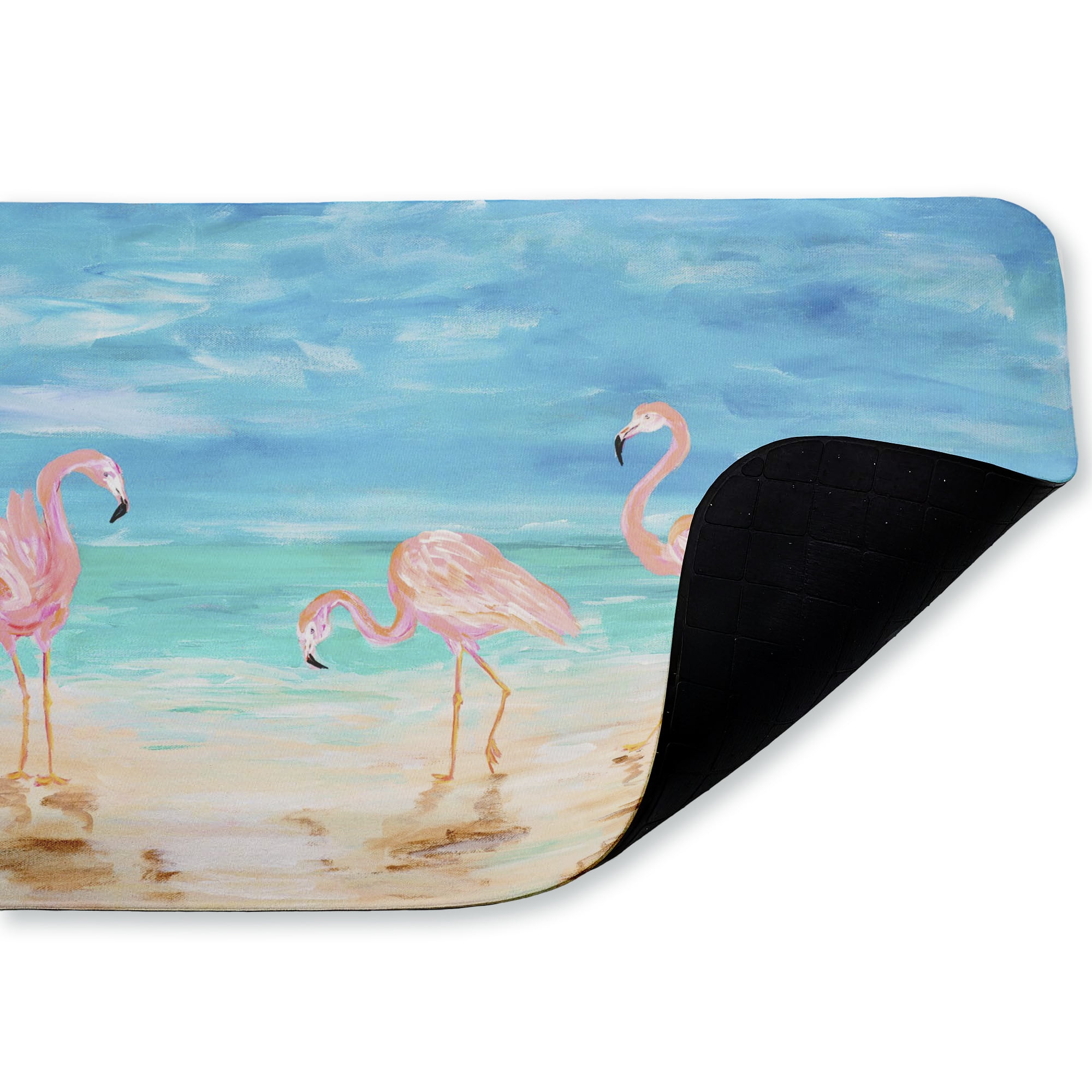 Stupell Industries Four Flamingos Beach Printed Anti-Fatigue Floor Mat, design by Julie DeRice