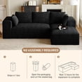 thumbnail image 6 of Wiilayok 107" Cloud Sectional Couch with L-Shape Chaise,Modern Modular Sofa with Deep Seat, Comfy Boneless Upholstered Couches for Living Room Bedroom,Black, 6 of 10