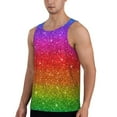 thumbnail image 2 of Haiem Rainbow Glitter Men Workout Tank Top Gym Bodybuilding Sleeveless Muscle T Shirts Athletic Tank Breathable Workout Shirt-XX-Large, 2 of 8