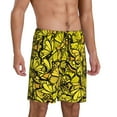 thumbnail image 2 of Wukai Yellow Butterflies Men’s Short Pajama Pants With Pockets Soft Sleep Pj Shorts for Men-, 2 of 6