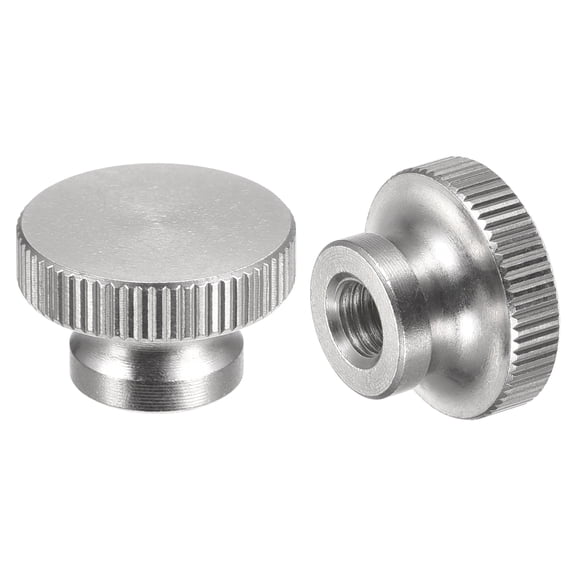 Moleteado Pulgar Tuercas, 10uds M5 x D16mm x H10mm 304 Inoxidable Acero Moleteado Tuerca con Collar Alta Cabeza Ciego Agujero Moleteado Tornillo Tuercas