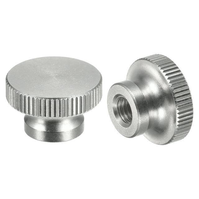 Moleteado Pulgar Tuercas, 10uds M5 x D16mm x H10mm 304 Inoxidable Acero Moleteado Tuerca con Collar Alta Cabeza Ciego Agujero Moleteado Tornillo Tuercas