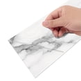 thumbnail image 3 of 6 Piece Waterproof Peel and Stick Tiles Wall Stickers Decals 11.8" x 5.9" Self Adhesive Vinyl Gray White Marbling Backsplash Decor, 3 of 9