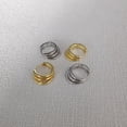 thumbnail image 5 of 925 Sterling Silver Triple Hoop Earrings, Gold & Silver Huggie Hoop Earrings, Dainty Minimalist Earrings, Elegant Women's Jewelry Gifts for her, 5 of 7