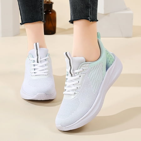 CAICJ98 Running Shoes Womens Womens Loafers Comfort Casual Quilted Leather Slip On Sneakers Green