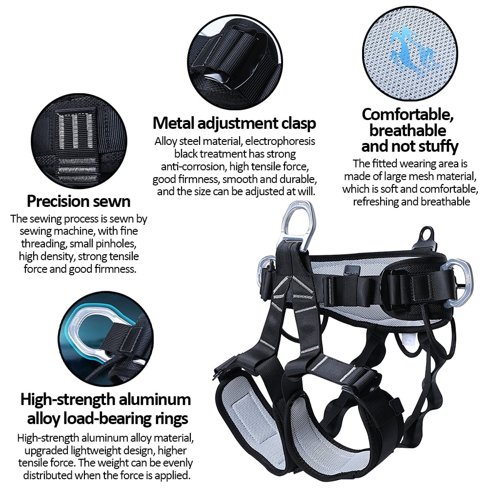 Tree Climbing Gear，Tree Climbing Spikes, Tree Climbing Gear with Adjustable Climbing Straps and Steel Core Flip Line, Rock Climbing Kit with Triple Lock Lanyard Adjuster