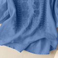 thumbnail image 2 of Embroidered Cotton Linen Tops for Women 3/4 Sleeve V-Neck Summer Boho Peasant Gauze Button Up Shirts Loose Tunics Gauze Blouses, 2 of 3