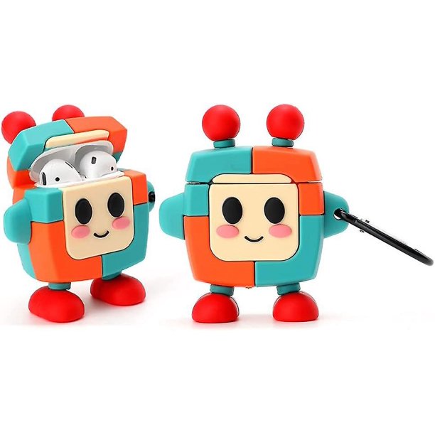 Estuche De Robot Para Airpod Case/airpod 2, Estuche De Pvc Cool Vivid Lindo 3D, Niños Adolescentes Niños Niñas Hombres Cool Kawaii Lovely Stand Forma De Robot Con Kits De Llavero