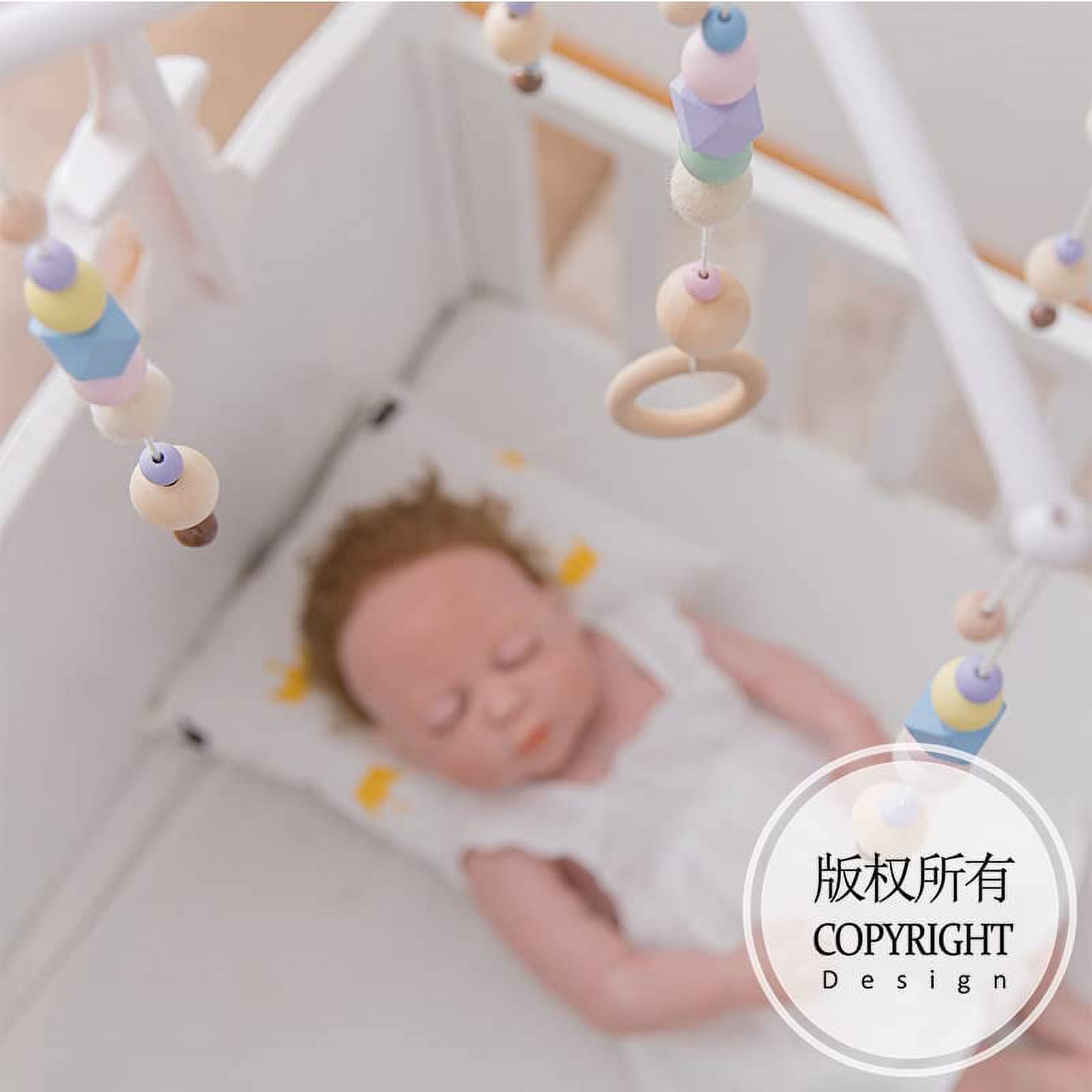 JETM·HH Baby Crib Mobile Arm Wooden Holder 30 inch Beech Hangers with  Rotating Music Box Nursery Decor Attachment Safe Anti Slip Set
