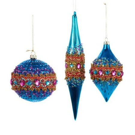 pack of 6 bohemian jewel blue and gold glass ball finial pack of 6 bohemian jewel blue and gold glass ball finial