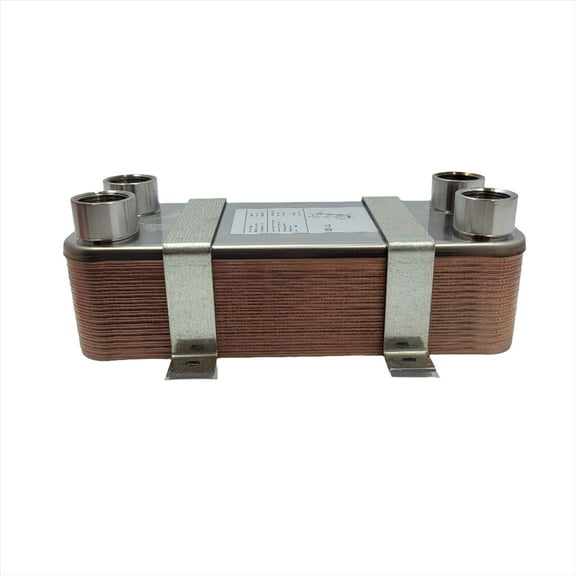 30 Plate Water to Water Brazed Plate Heat Exchanger 1" FPT Ports